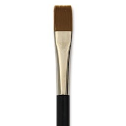 Yasutomo Fusion Synthetic Brush - Flat, Short Handle, Size 1/2", close-up