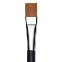 Yasutomo Fusion Synthetic Brush - Flat, Short Handle, Size 3/4", close-up