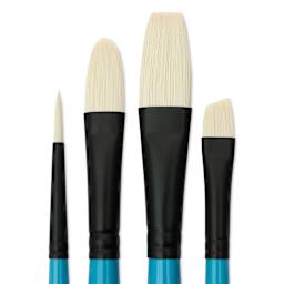 Princeton Aspen Synthetic Brushes - Set of 4, Angela Anderson Short Handle Set, close up