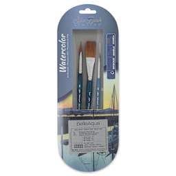 Silver Brush BelleAqua Brushes - Calligraphers Watercolor Set, Set of 3, front of the packaging