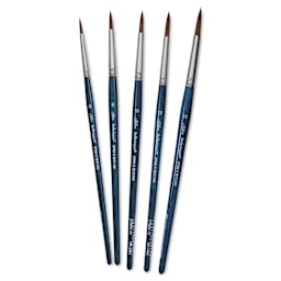 Silver Brush BelleAqua Brushes - Large Size Rounds, Set of 5, brushes fanned out