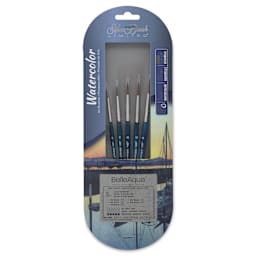 Silver Brush BelleAqua Brushes - Large Size Rounds, Set of 5, front of the packaging