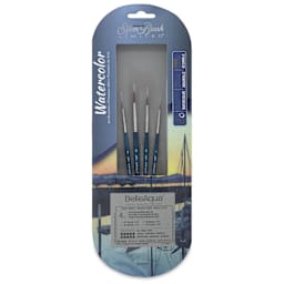 Silver Brush BelleAqua Brushes - Ideal Round Watercolor Set, Set of 4, front of the packaging