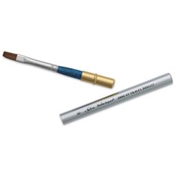 Silver Brush BelleAqua Travel Brush - Bright, Short Handle, Size 6, brush top and handle