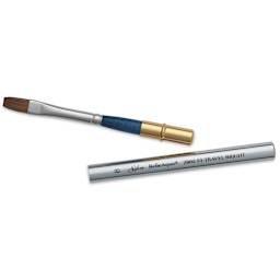 Silver Brush BelleAqua Travel Brush - Bright, Short Handle, Size 8, brush top and handle