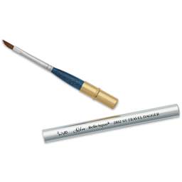 Silver Brush BelleAqua Travel Brush - Dagger, Short Handle, Size 1/8", brush top and handle