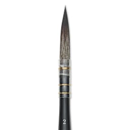 Da Vinci Casaneo Synthetic Squirrel Watercolor Brush - Quill Liner, Size 2, Short Handle, Synthetic, close-up