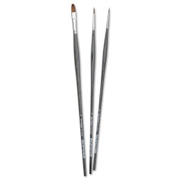 Da Vinci Colineo Synthetic Kolinsky Sable Brushes - Set of 3, Long Handle, Set 4037