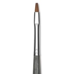 Da Vinci Colineo Synthetic Kolinsky Sable Brush - Flat, Size 0, Long Handle, close-up