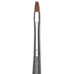 Da Vinci Colineo Synthetic Kolinsky Sable Brush - Flat, Size 2, Long Handle, close-up
