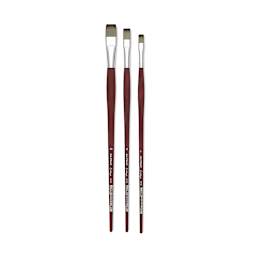 Da Vinci College Synthetic Brushes - 3 sizes of Brights shown vertically
