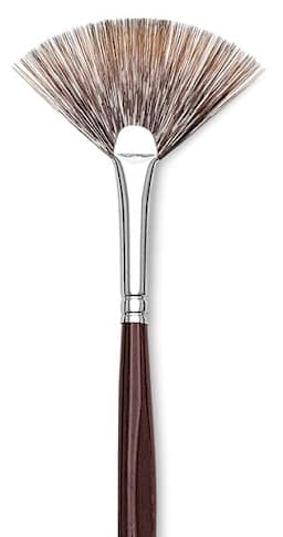 Da Vinci Grigio Synthetic Brush - Fan, Long Handle, Size 3
