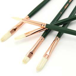 Silver Brush Grand Prix Brush Set - Oil/Acrylic, Set of 5 (close up of bristles)