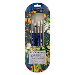 Silver Brush Bristlon Synthetic Bristle Brushes - BLICK Exclusive, Short Handle, Set of 5, front of pack