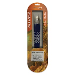 Silver Brush Bristlon Synthetic Bristle Brushes - BLICK Exclusive, Long Handle, Set of 6, front of pack