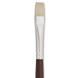 Silver Brush Silverstone Premium White Hog Bristle Brush - Bright, Long Handle, Size 6