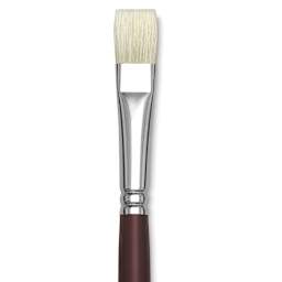 Silver Brush Silverstone Premium White Hog Bristle Brush - Bright, Long Handle, Size 8 close up