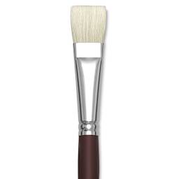 Silver Brush Silverstone Premium White Hog Bristle Brush - Bright, Long Handle, Size 12 close up