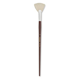 Silver Brush Silverstone Premium White Hog Bristle Brush - Fan, Long Handle, Size 10