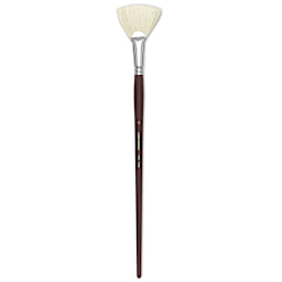 Silver Brush Silverstone Premium White Hog Bristle Brush - Fan, Long Handle, Size 12