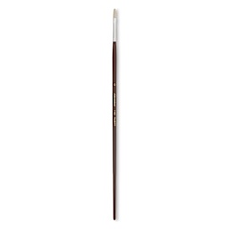 Silver Brush Silverstone Premium White Hog Bristle Brush - Filbert, Long Handle, Size 0