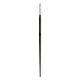 Silver Brush Silverstone Premium White Hog Bristle Brush - Filbert, Long Handle, Size 1