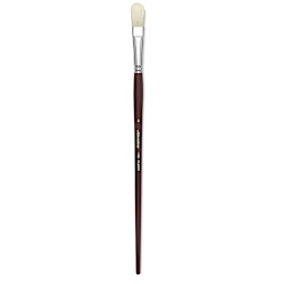 Silver Brush Silverstone Premium White Hog Bristle Brush - Filbert, Long Handle, Size 8