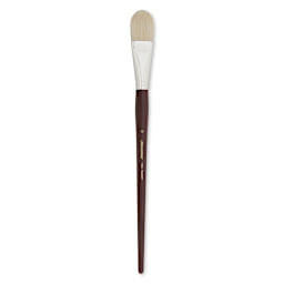 Silver Brush Silverstone Premium White Hog Bristle Brush - Filbert, Long Handle, Size 14