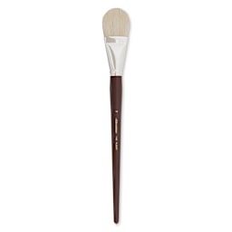 Silver Brush Silverstone Premium White Hog Bristle Brush - Filbert, Long Handle, Size 18