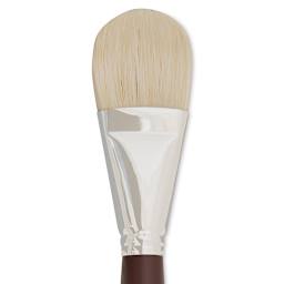 Silver Brush Silverstone Premium White Hog Bristle Brush - Filbert, Long Handle, Size 20 close up