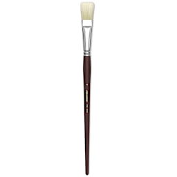 Silver Brush Silverstone Premium White Hog Bristle Brush - Flat, Long Handle, Size 12