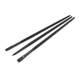 Grumbacher Black Diamond Hog Bristle Brushes - 3 styles shown at angle