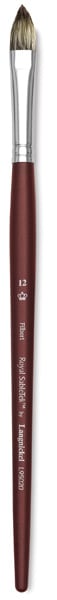 Royal Langnickel SableTek Brushes - Short handled Filbert brush shown upright
