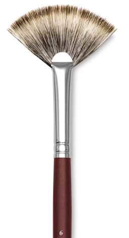 Royal Langnickel SableTek Brushes - Closeup of short handled Fan brush
