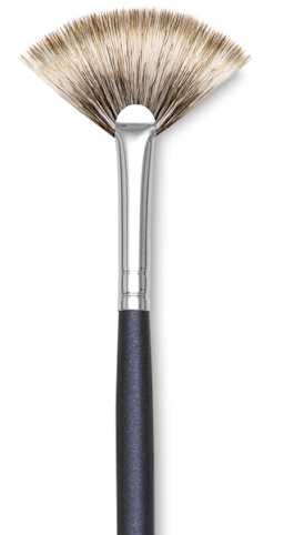Royal & Langnickel SableTek Brush - Fan Blender, Long Handle, Size 4 close up