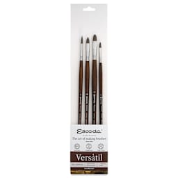 Escoda Versatil Synthetic Brushes - Series 8953, Set of 4, Long Handle, front of the packaging