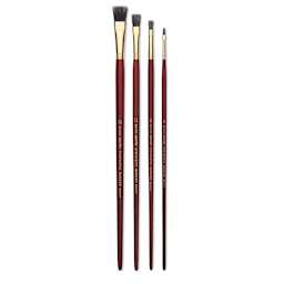 Blick Master Synthetic Badger Brushes - Four Bright Brushes upright
