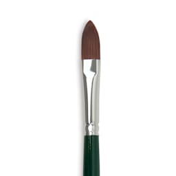 Silver Brush Ruby Satin Synthetic Brush - Cat's Tongue, Size 8, Short Handle (close-up)