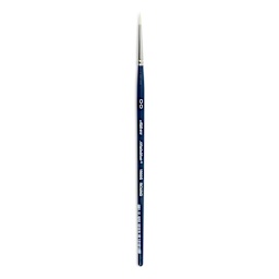 Silver Brush Bristlon Stiff White Synthetic Brush - Round, Size 2/0, Short Handle