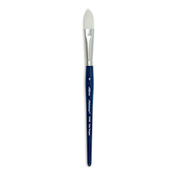 Silver Brush Bristlon Stiff White Synthetic Brush - Cat's Tongue, Size 8, Short Handle