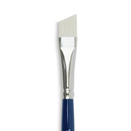 Silver Brush Bristlon Stiff White Synthetic Brush - Angle, Size 1/2", Short Handle (close-up)