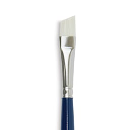 Silver Brush Bristlon Stiff White Synthetic Brush - Angle, Size 3/8", Short Handle (close-up)