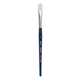 Silver Brush Bristlon Stiff White Synthetic Brush - Filbert, Size 6, Short Handle