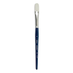 Silver Brush Bristlon Stiff White Synthetic Brush - Filbert, Size 8, Short Handle