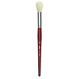 Silver Brush White Goat Silver Mop Brush - Round, Size 12, Short Handle (full length)