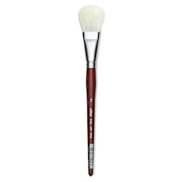 Silver Brush White Goat Silver Mop Brush - Oval, Size 1", Short Handle (full length)