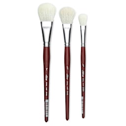 Silver Brush White Goat Silver Mop Brushes - Oval, Short Handle