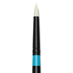 Princeton Series 6500 Aspen Synthetic Brush - Size 4, Short Pointed Round, Long Handle, close-up