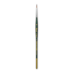 Utrecht Series 6150 Synthetic Golden Taklon Watercolor Brush - Round, Size 0, Short Handle