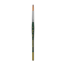 Utrecht Series 6150 Synthetic Golden Taklon Watercolor Brush - Round, Size 8, Short Handle